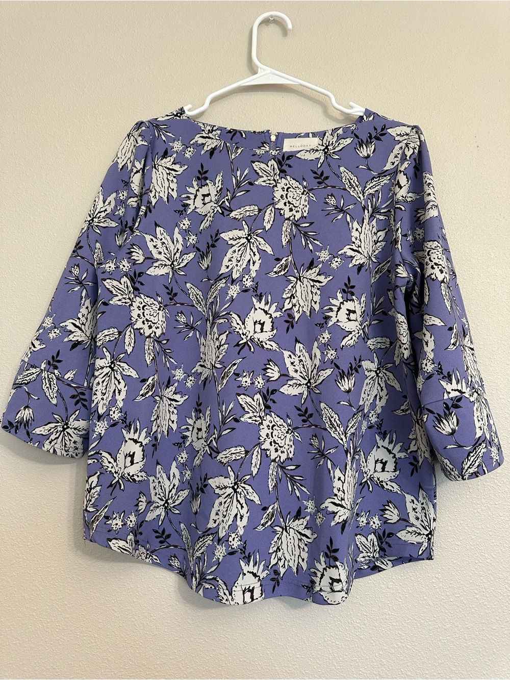 MELLODAY Lavender Floral Boatneck Tunic